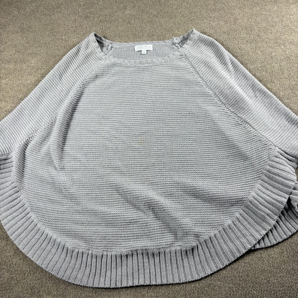 Joseph A. Women's Light Gray Textured Knit Raglan Crewneck Sweater Size S/M